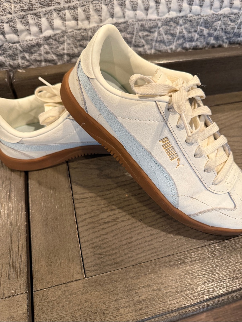 PUMA off White & Light Blue Classic Women's Sneaker